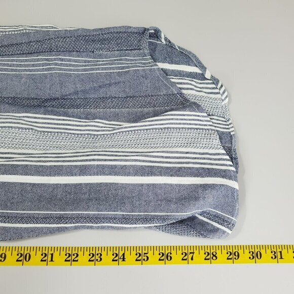 Anthropologie Maeve Womens Button Front Shirt Size L Striped Blue White Pocket - Picture 8 of 8